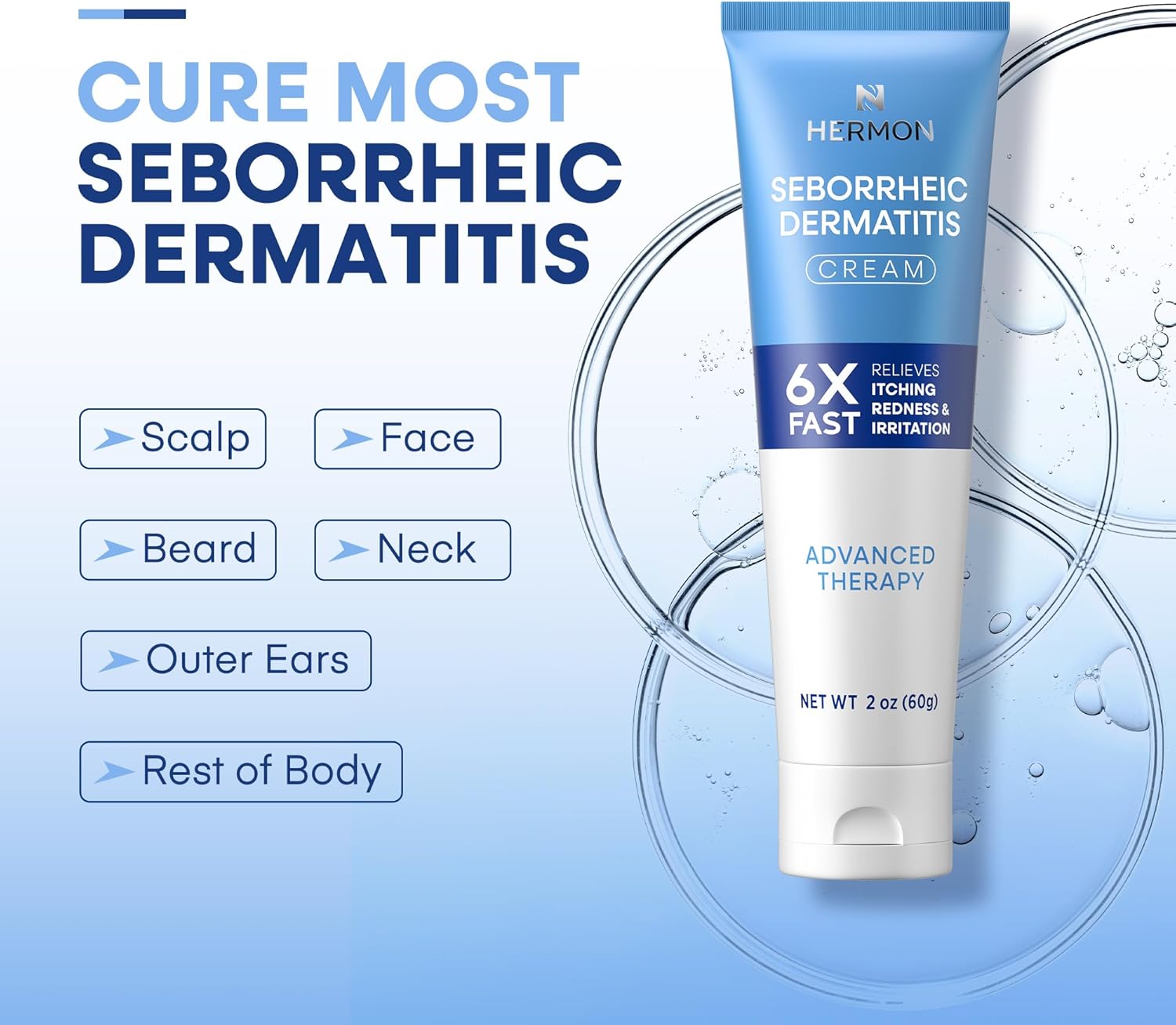 Fast-Acting Seborrheic Dermatitis Cream for Scalp, Face, and Body - 1 Pack Anti-Itch Ointment - Image 3