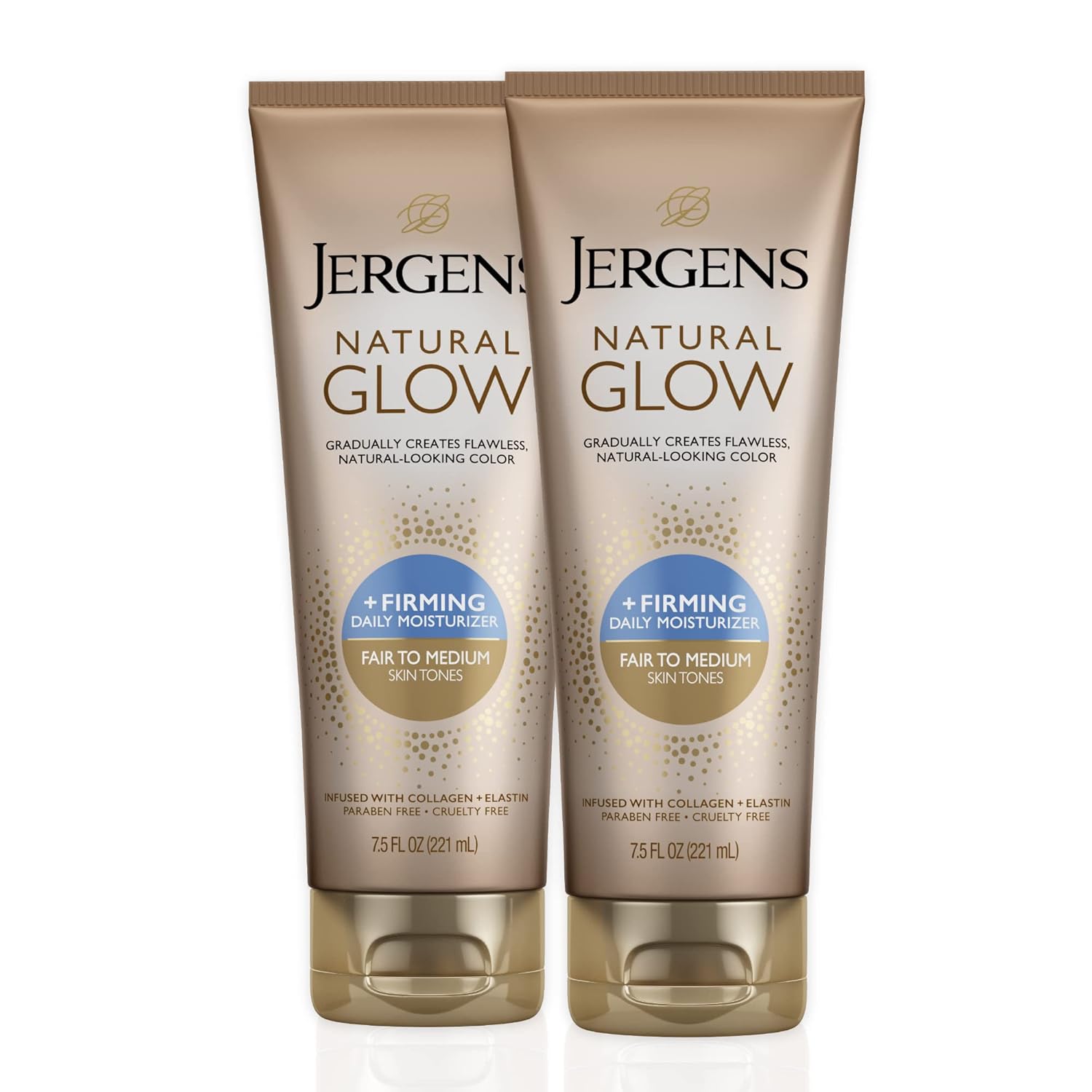 Jergens Natural Glow +FIRMING Self Tanner Body Lotion, Fair to Medium Skin Tone & Jergens Natural Glow Face Self Tanner Lotion, SPF 20 Sunless Tanning, Fair to Medium Skin Tone - Image 2