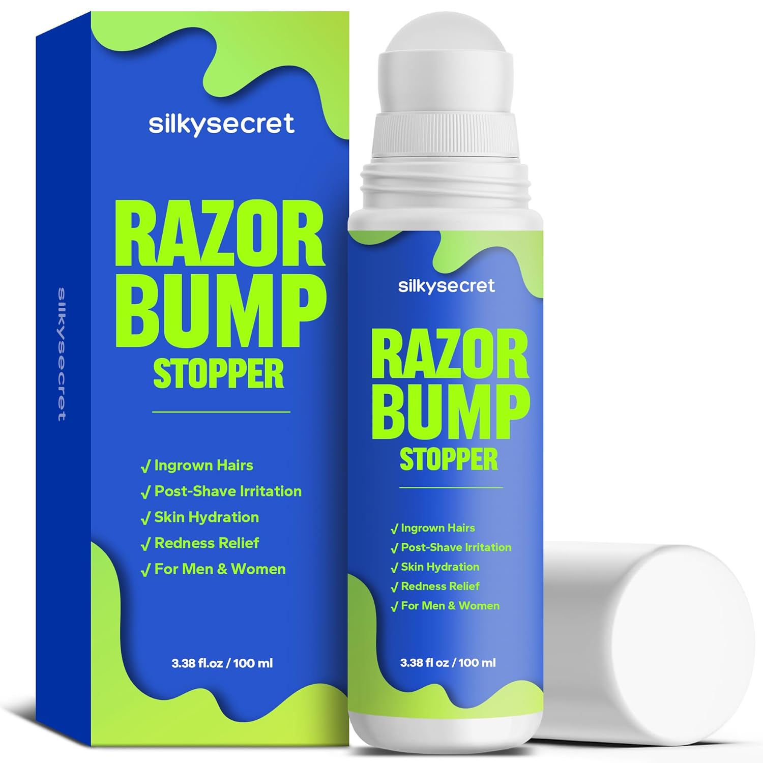 Razor Bump Stopper (3.38 Fl Oz), Ingrown Hair Treatment for Men & Women, Razor Burn Relief for Bikini Area, After Shave Lotion for Smooth, Bump-Free Skin