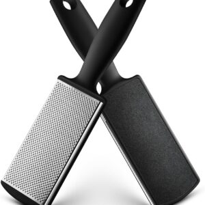 BALUCA Foot Files Callus Remover Stainless Steel Foot Rasp and Dual Sided Feet File Professional Scrubber Pedicure Tools Premium for Feet Care Remove Hard Skin, Black