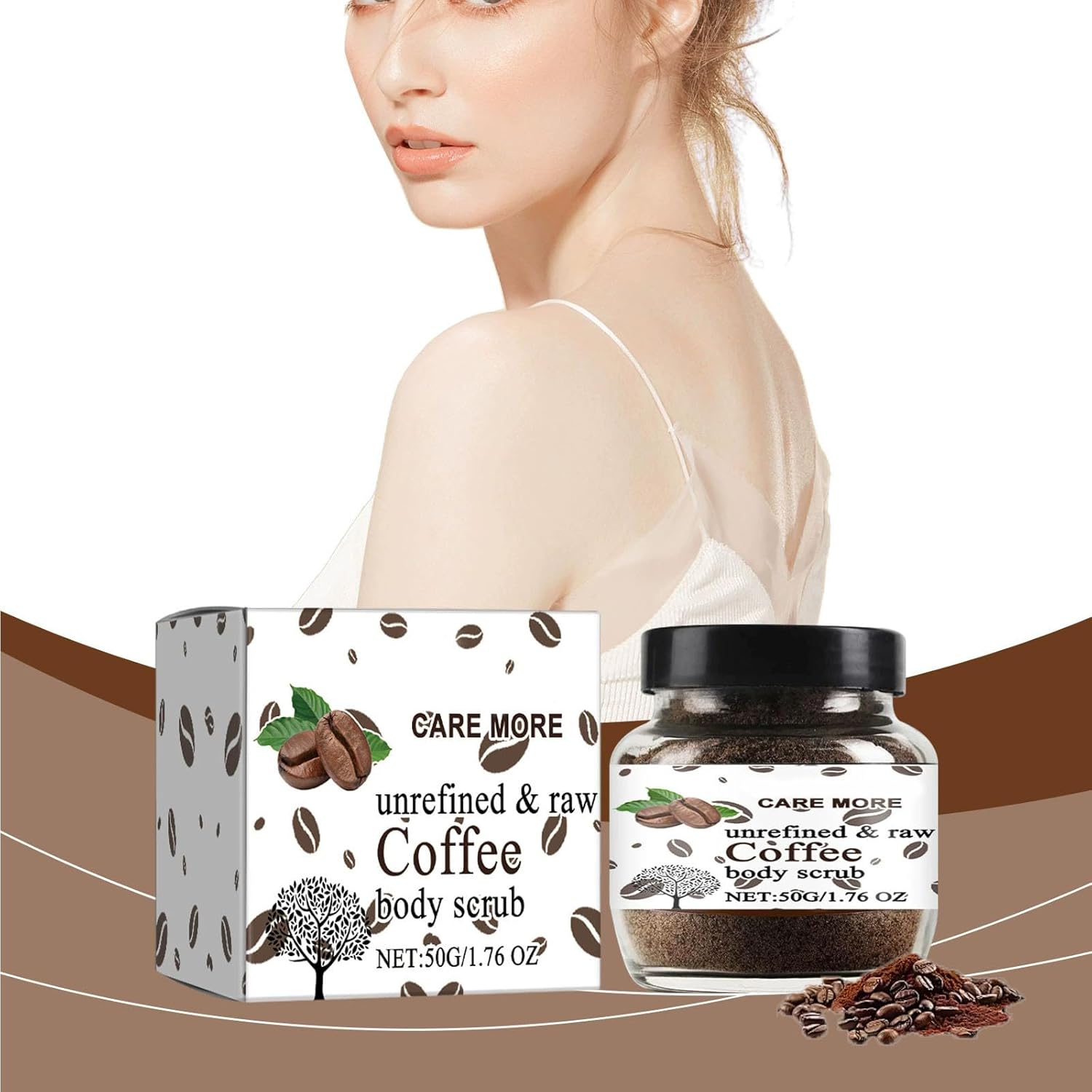 Exfoliating Body Scrub - Coffee Body Scrub with Organic Coffee Extract, for Moisturizing and Exfoliating Skin, Face, Hand, Foot,Great Gifts for Women 1.76 OZ - Image 2