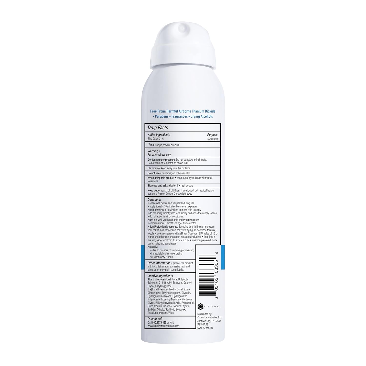 Blue Lizard Sensitive Mineral Sunscreen Spray SPF 50+, Dermatologist-Recommended Brand, Broad-Spectrum UVA/UVB Protection, Water-Resistant, Zinc Oxide Formula, 5 fl oz (Pack of 2) - Image 2
