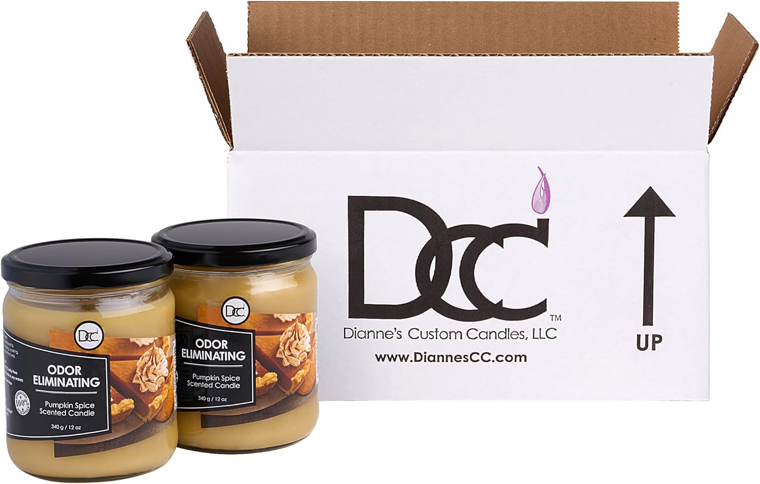 Pumpkin Spice Candle Set Two Pack 12 Oz Soy Blend 80 Hour Burn Odor Eliminating - Image 2