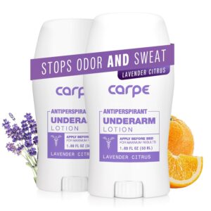 Carpe Underarm Antiperspirant Deodorant Advanced Sweat & Odor Protection Formula - Deodorant for Women & Men - Helps to Combat Excessive Sweating with Odor Control - Lavender Citrus (Pack of 2)