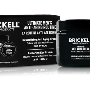 Brickell Men's Ultimate Anti-Aging Routine, Anti-Wrinkle, Night Face Cream and Eye Cream to Reduce Puffiness, Wrinkles, Dark Circles, Under Eye Bags, Natural and Organic, Scented