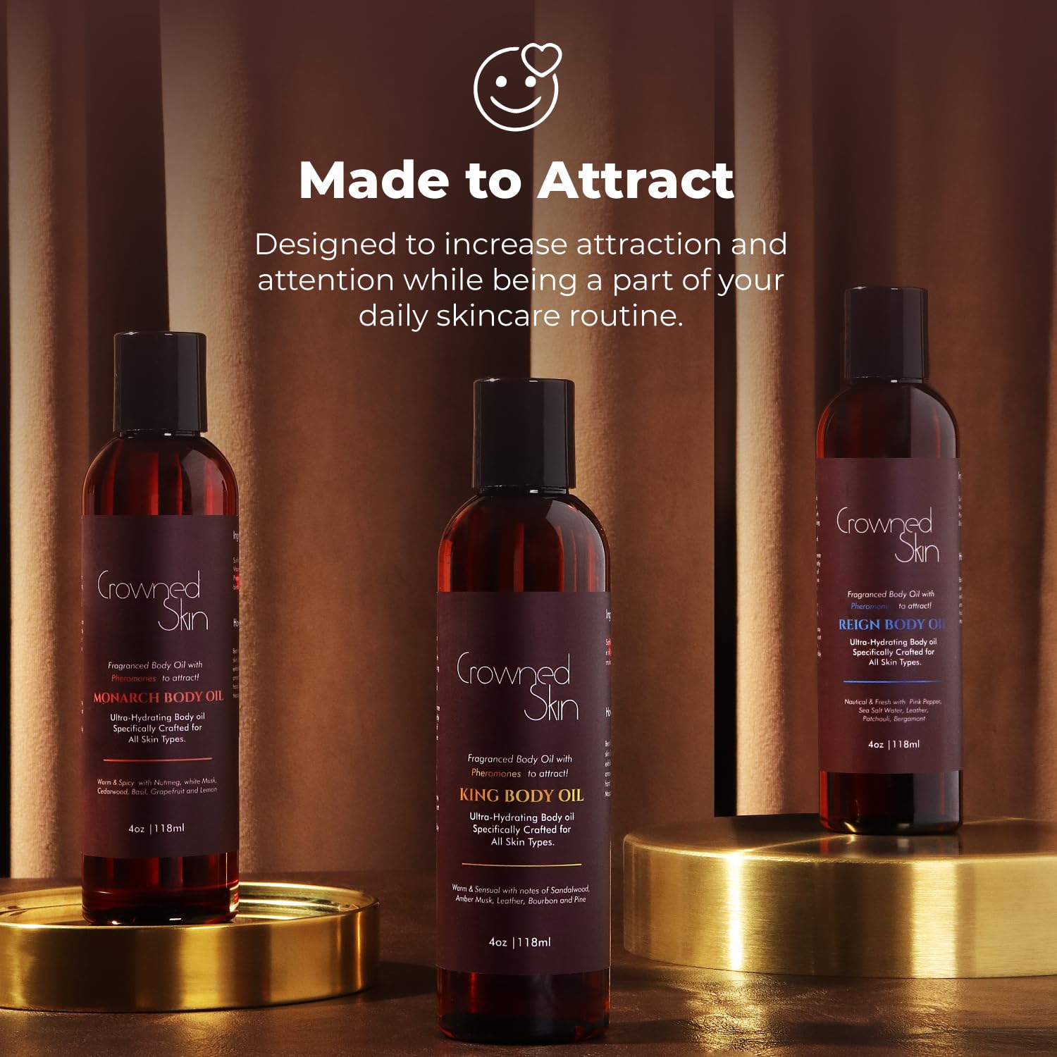 King Cologned Body Oil | Warm and Sensual Scent | Blended with Sandalwood & Leather | Infused with Jojoba and Grapeseed Oil | Moisturizing Formula with All-Day Fragrance | 4oz - Image 6
