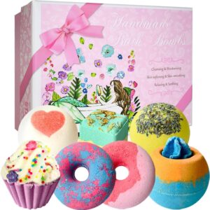 STNTUS INNOVATIONS Bath Bombs, 7 Natural Bath Bomb Gift Set, Handmade Bubble Bathbombs for Women Kids, Gifts for Mom Her Girlfriend, Mothers Day Gifts, Birthday Valentines Christmas Gifts for Women