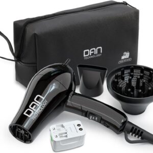 DAN Technology Auto Dual Voltage Hair Dryer,Hair Blow Dryer,Folding hairdryer for Travel,Small Blower with Multi-Function Plug Adapter,Compact Hair Dryer with Diffuser & Concentrator