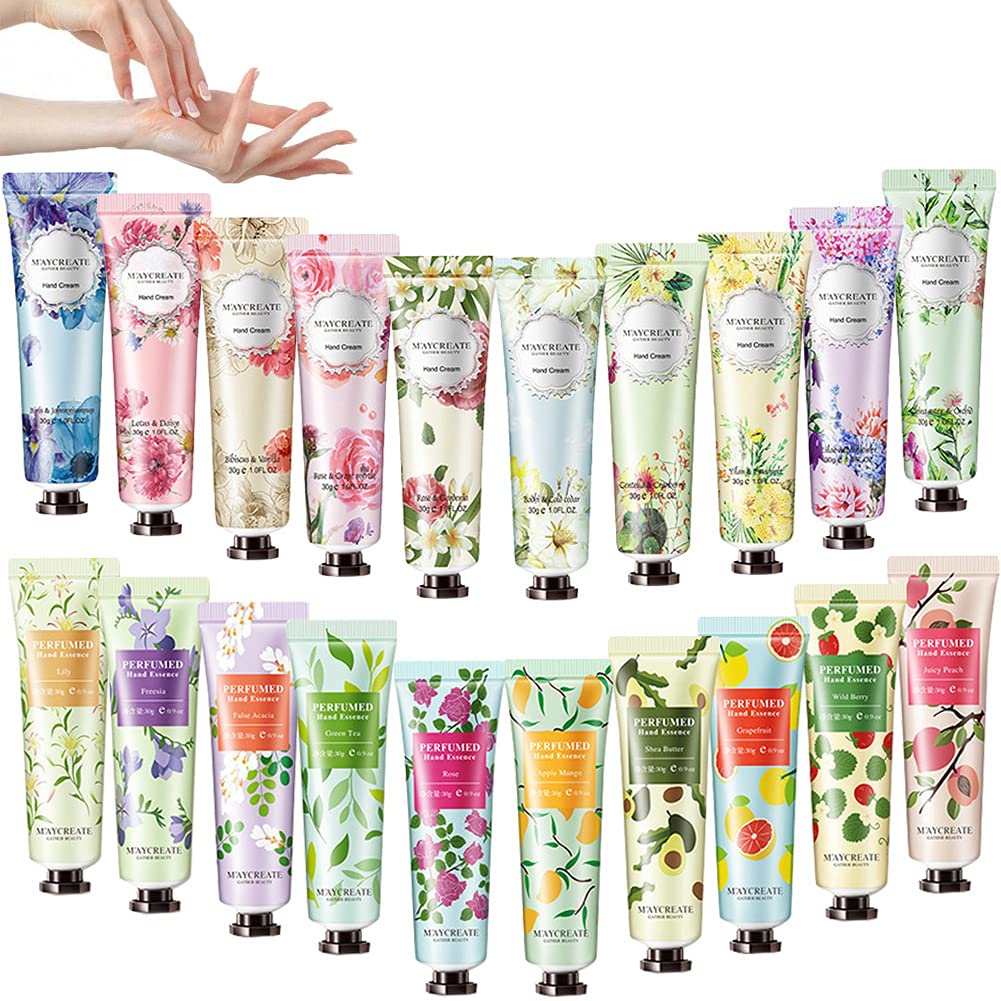 20 Pack Plant Fragrance Hand Cream Moisturizing Hand Cream for Dry Hands Thanksgiving Christmas Gift Set Travel Size Hand Lotion