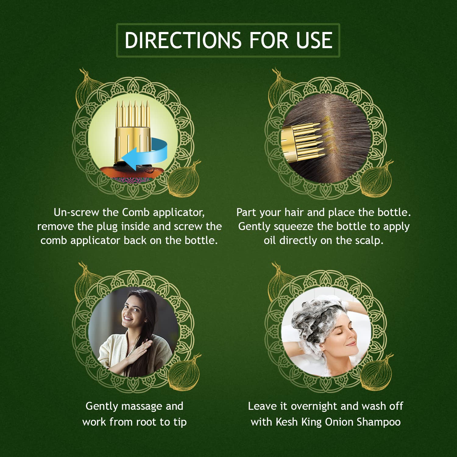 Organic Onion Hair Oil with Curry Leaves for Hair Growth and Loss Control, 6.76 Fl Oz - Image 6