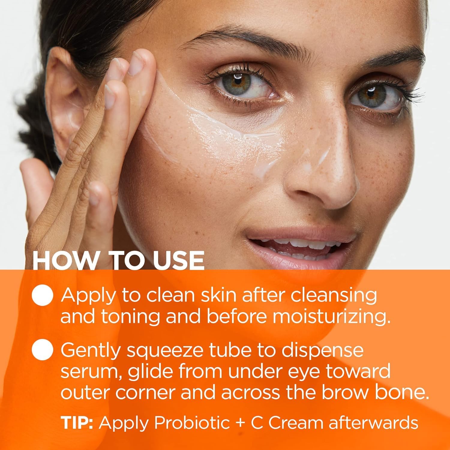 Andalou Naturals Luminous Eye Serum, Illuminating Eye Cream for Dark Circles and Puffiness, Vitamin C, Caffeine & Goji Glycopeptides for a Rejuvenated, Refreshed, Tighter Appearance, 0.6 Ounce - Image 5