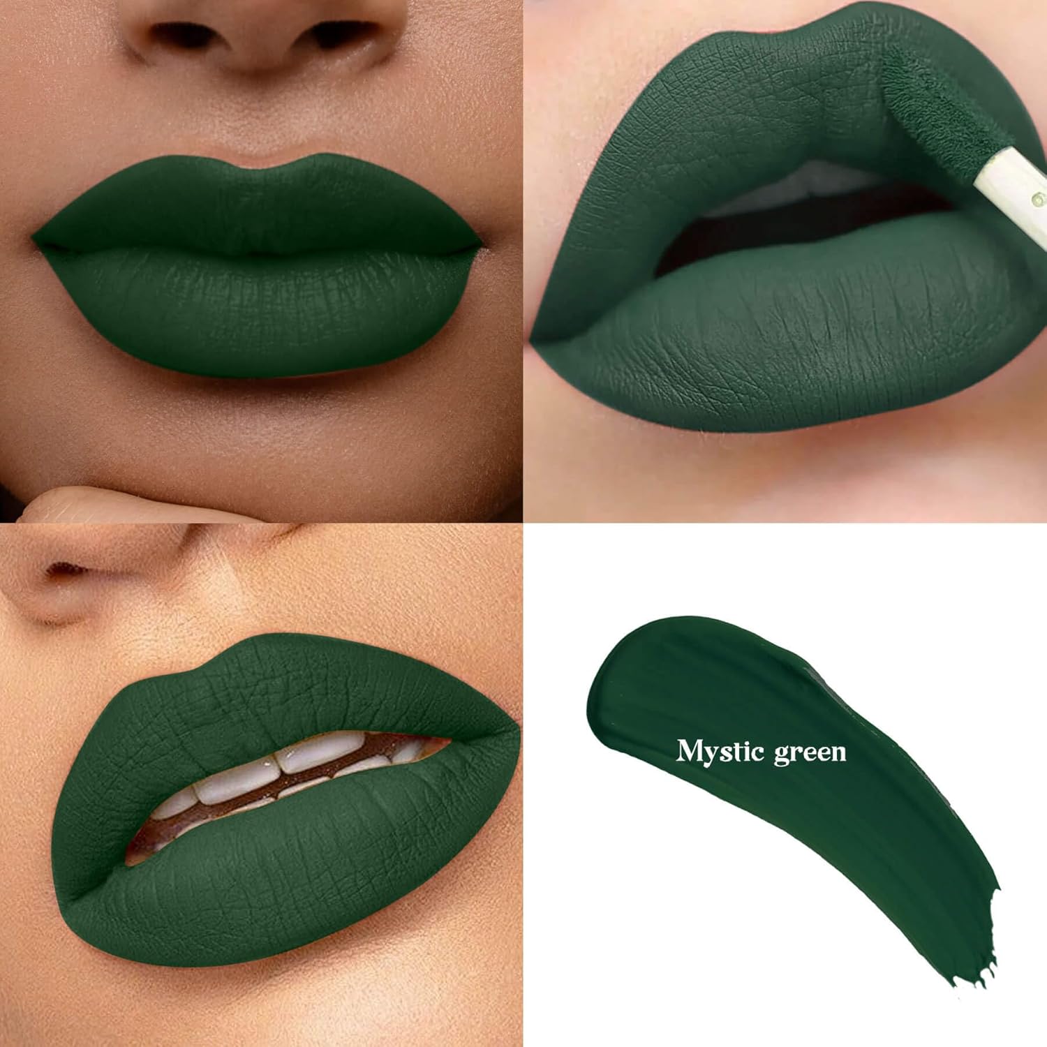 Green Matte Liquid Lipstick – Super Stay, Highly Pigmented, Rich Lip Colors, Smudge-Proof, Waterproof, Transfer-Resistant (Mystic Green Shade) - Image 3