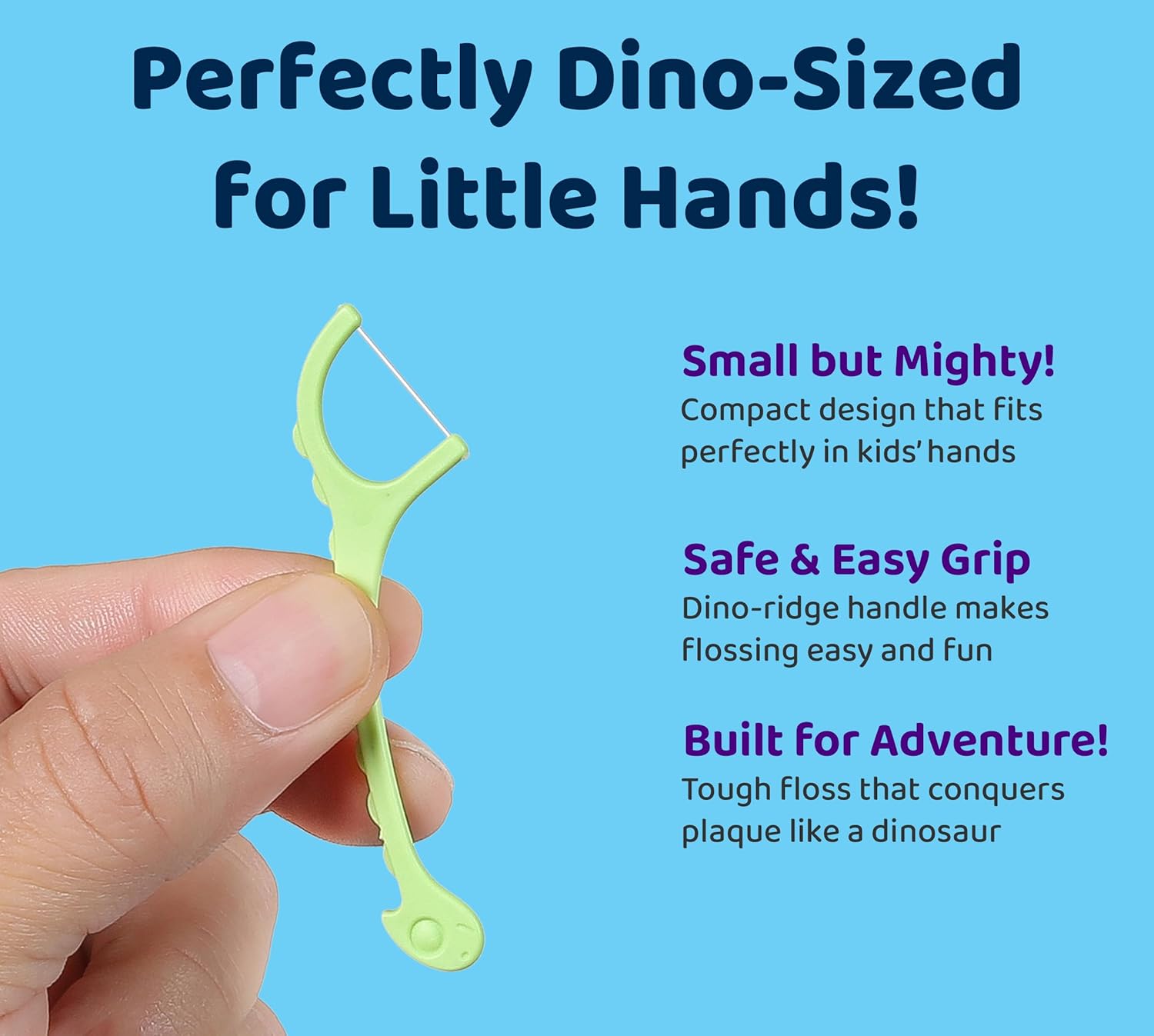 Sea Turtle Dino Floss Picks with Corn Starch Handle, Unflavored, 100 Count - Image 4