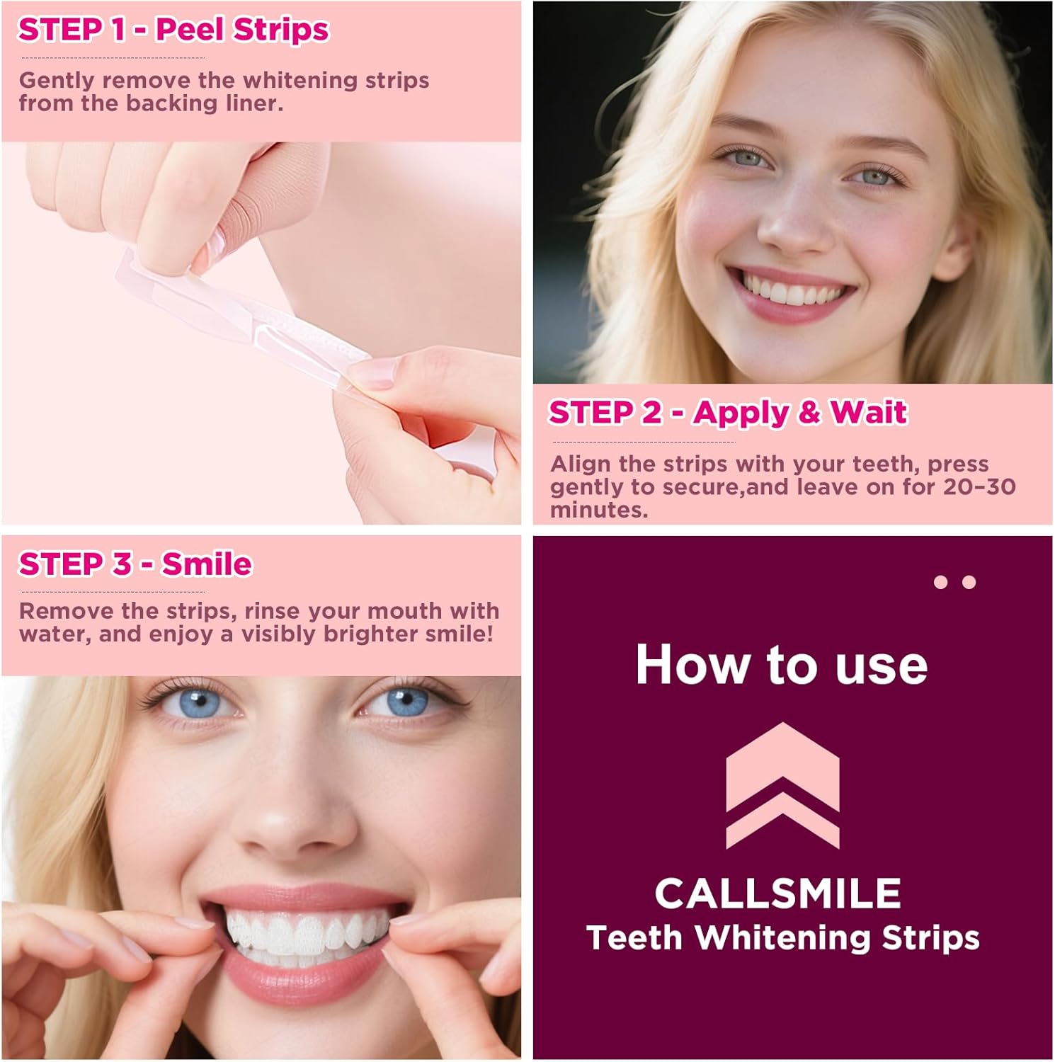 Teeth Whitening Strips - 14 Treatments Enamel Safe, Professional Teeth Whitening with Non-Slip Dry Strip Technology, Deep Stains Removal, No Sensitivity, Mint - Image 6