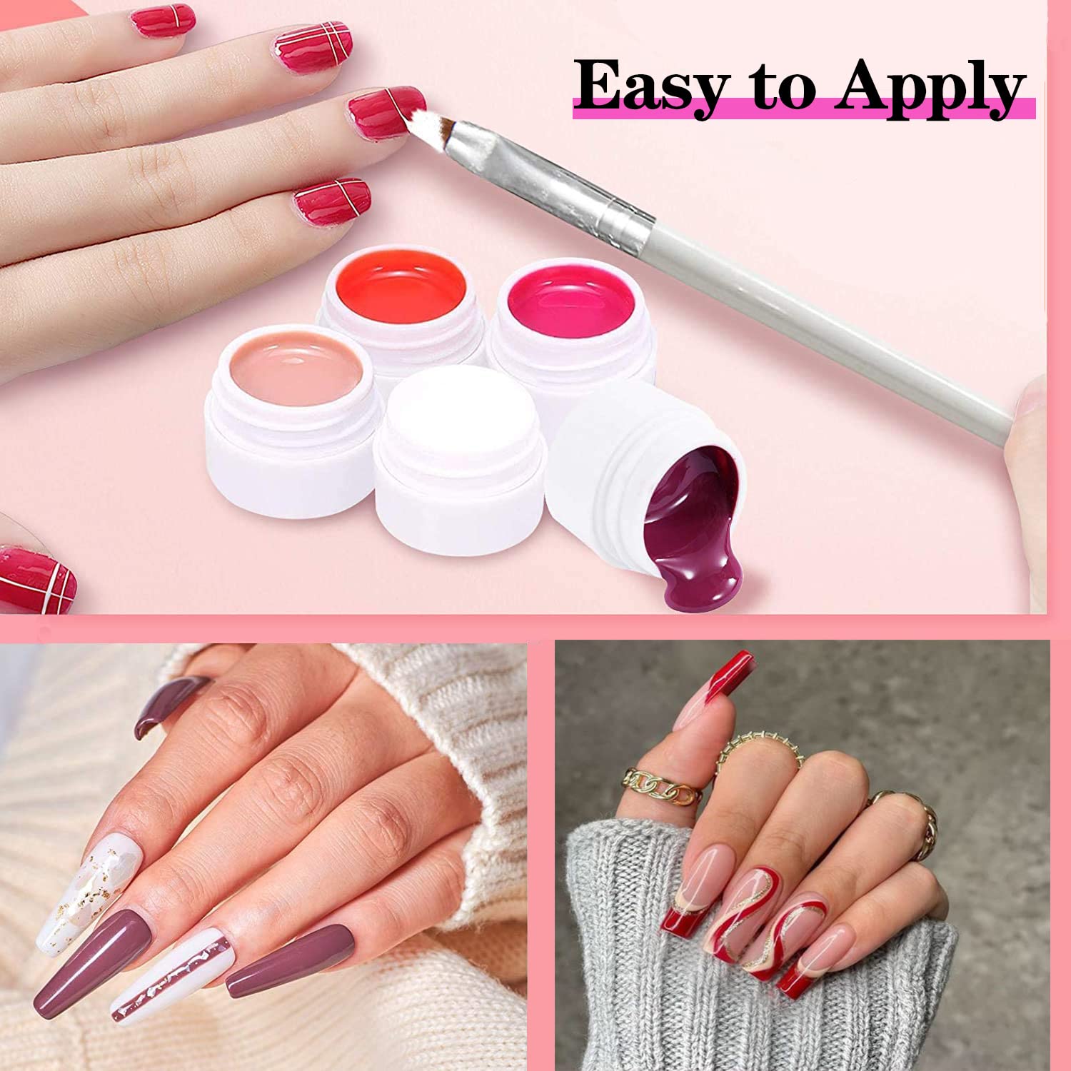 36 Colors Nail Art Gel Paint Kit, 38PCS Gel Nail Polish Set, Solid Gel Nail Polish with Nail Brush for DIY Nail Art Design, Solid Nail Art Gel Polish for DIY At Home - Image 6