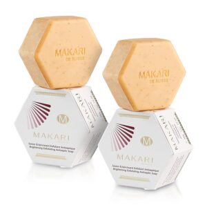 MAKARI Classic Exfoliating Antiseptic Soap 2 Pack (7oz) | Helps Revitalize and Promotes Even Skin Tone | Detoxifies and Removes Impurities | For Dry, Oily, Normal, Maturing and Combination Skin Types