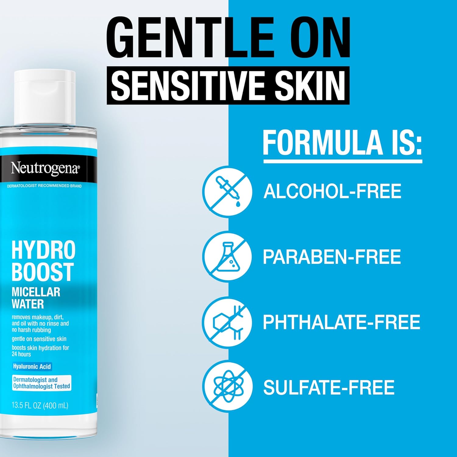 Neutrogena Hydro Boost Micellar Water 13.5oz for Sensitive Skin Hyaluronic Acid - Image 5