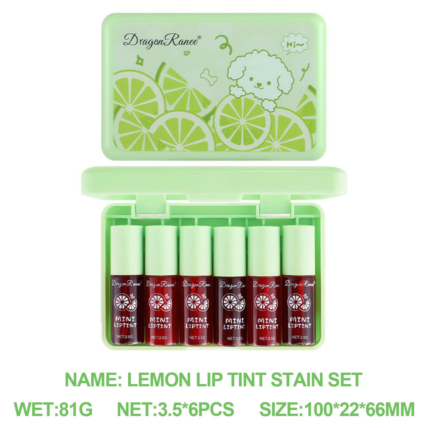 6 Colors lemon Lip Tint Stain Set, Korean Velvet Lip Stain Lip Gloss Lip Tint Stain Mini Liquid Lipstick, Long lasting Waterproof Non-Stick Cup Multi-Use Lip and Cheek Tint, High Pigment, Vivid Color - Image 7