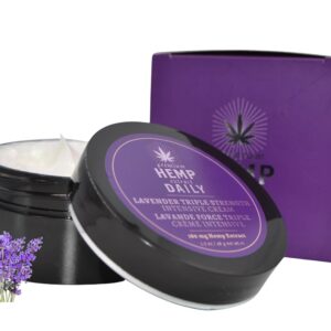 Premium Hemp Extract Daily Triple Strength Intensive Cream - Topical Muscle, Knees, Joints, Back, Neck and Shoulder Rub - Organic Ingredients - 1.7 Ounces (Lavender, Pack of 1)