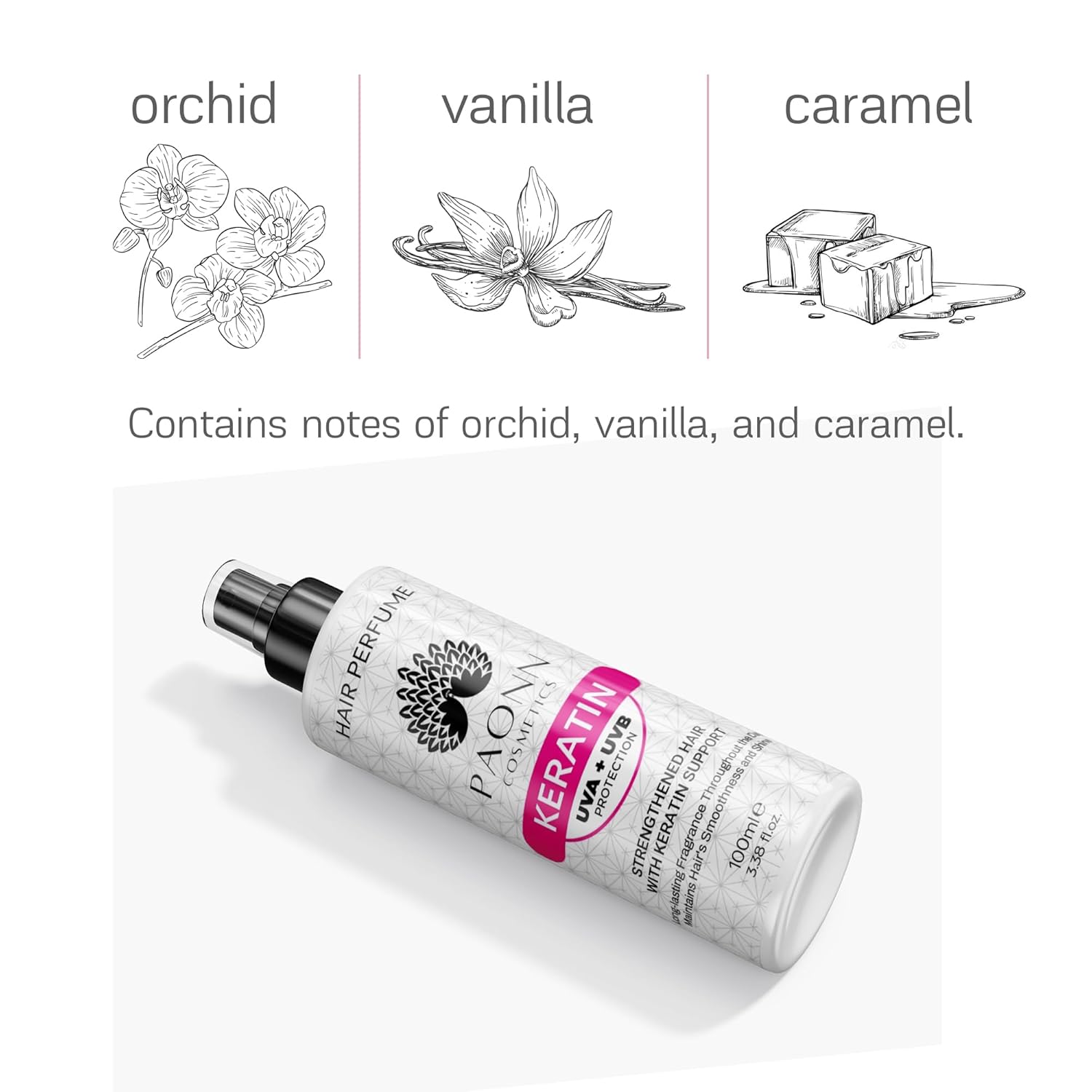 Keratin Hair Perfume, Keratin-Enriched Mist, UVA & UVB Protection Fragrance, Long-Lasting Scent, Hair Care Smoothness & Shine - Image 2
