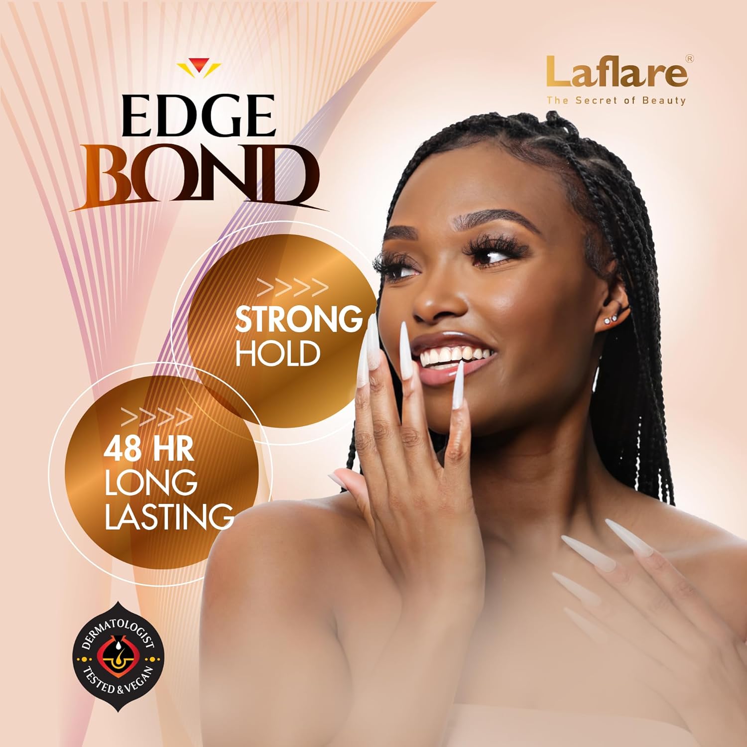Laflare Edge Control for Black Hair, Natural Hair and Curly Hair. Eco Styling Gel Travel Size 25ml, Edge Wax for Man & Woman(Peach) - Image 4