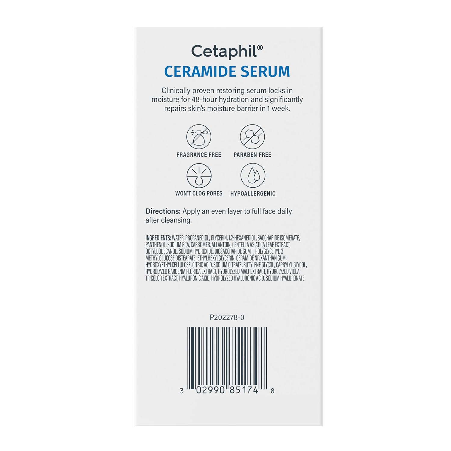 Cetaphil Ceramide Serum, Hydrates and Restores Skin Barrier, Formulated with Ceramides & Centella Asiatica, Designed for Sensitive Skin, Fragrance Free, Dermatologist Tested, 1oz - Image 9