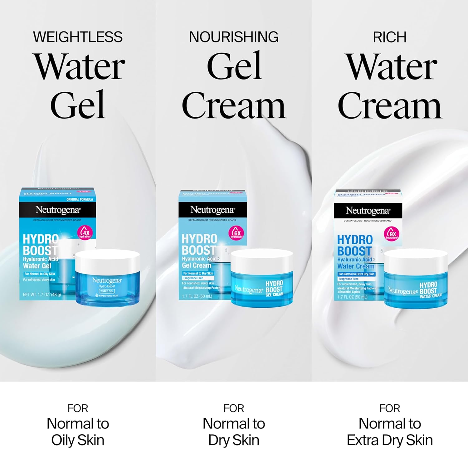 Neutrogena Hydro Boost Water Gel, Hyaluronic Acid Facial Moisturizer for Normal to Oily Skin, Hydrating Face Moisturizer, 1.7 fl. oz + Trial Size Hydro Boost Facial Cleanser, 0.5 fl. oz - Image 9