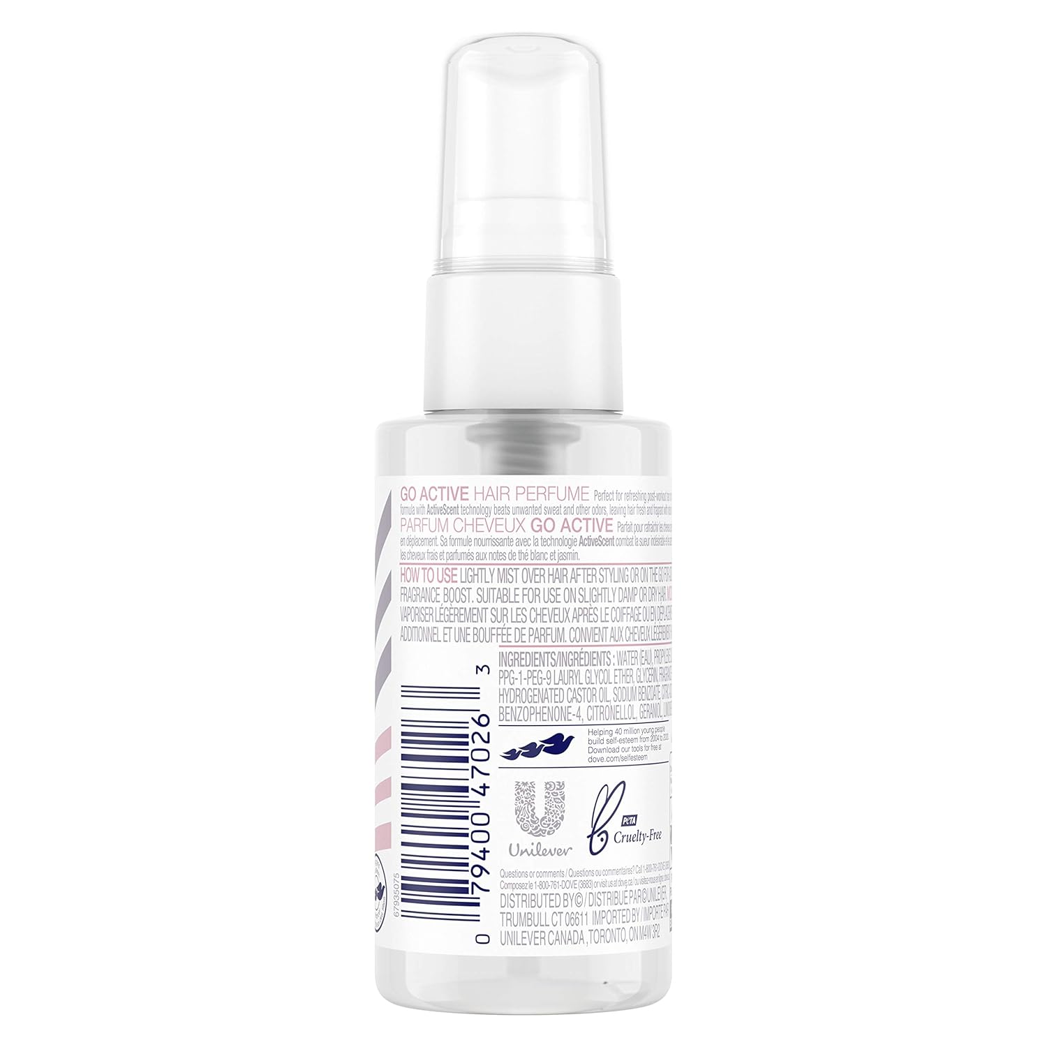 Dove Care Between Washes Hair Perfume Hair Fragrance For Sweat and Odors Go Active Hair Product for 24 Hour Protection 1.7 oz - Image 3