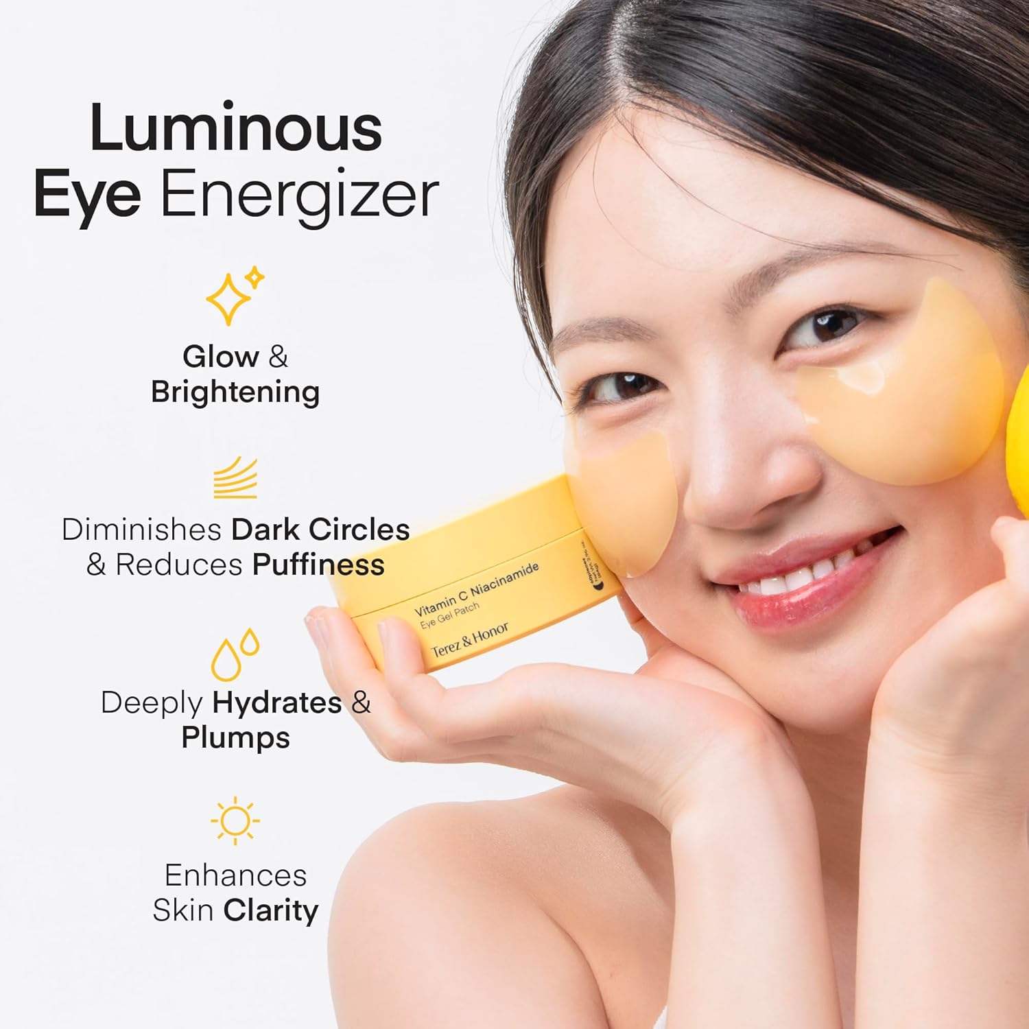 60 Count Vitamin C Niacinamide Hydrogel Eye Patches for Dark Circles and Puffiness - Image 2