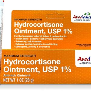 Hydrocortisone Ointment | 1oz Hydrocortisone Ointment with 1 Percent USP – Maximum Strength Cortisone Ointment | Fast Relief Anti Itch Ointment | Soothing and Calming Waterproof Formula