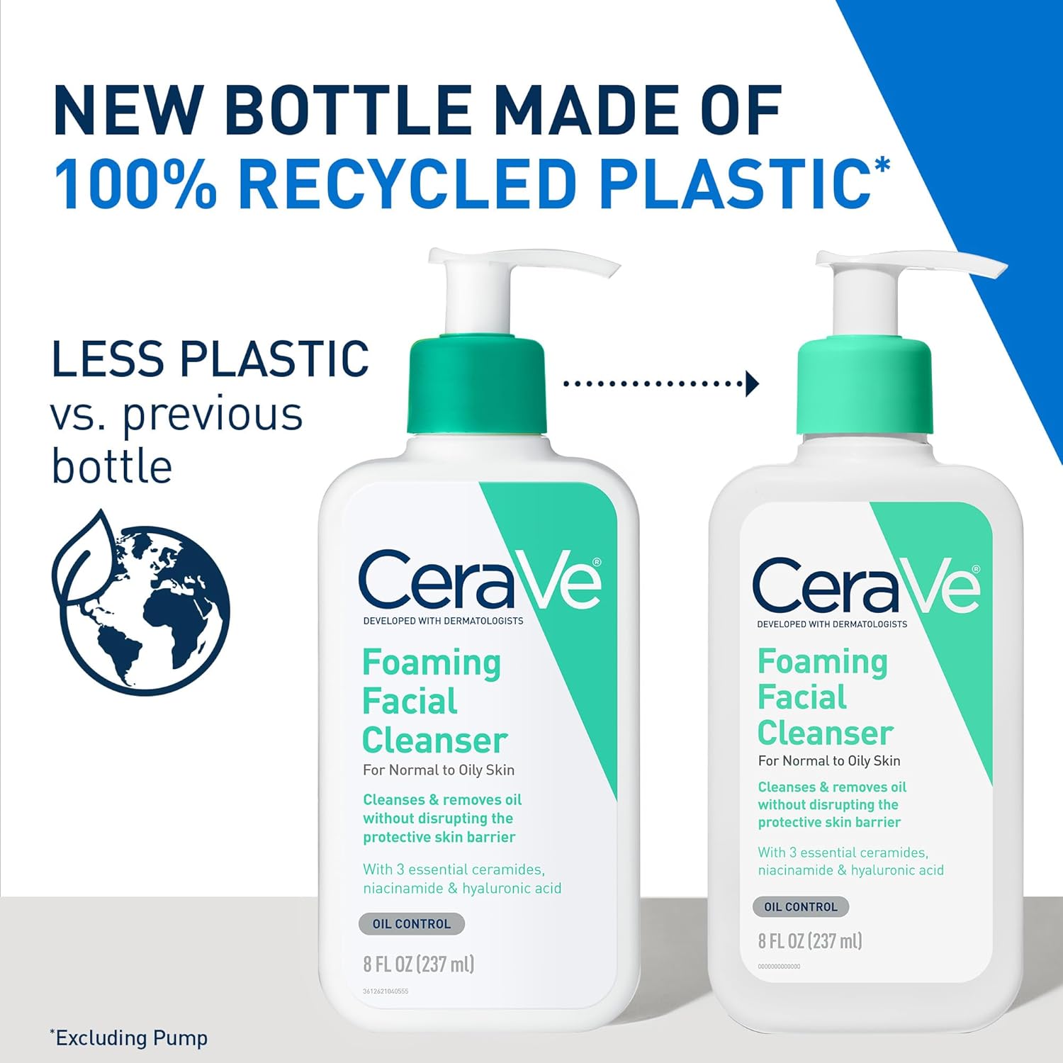 CeraVe Foaming Facial Cleanser, Daily Face Wash for Oily Skin, Hyaluronic Acid + Ceramides + Niacinamide, Fragrance Free & Paraben Free, Non-Drying Oil Control Face Wash, 8 Fluid Ounces - Image 2