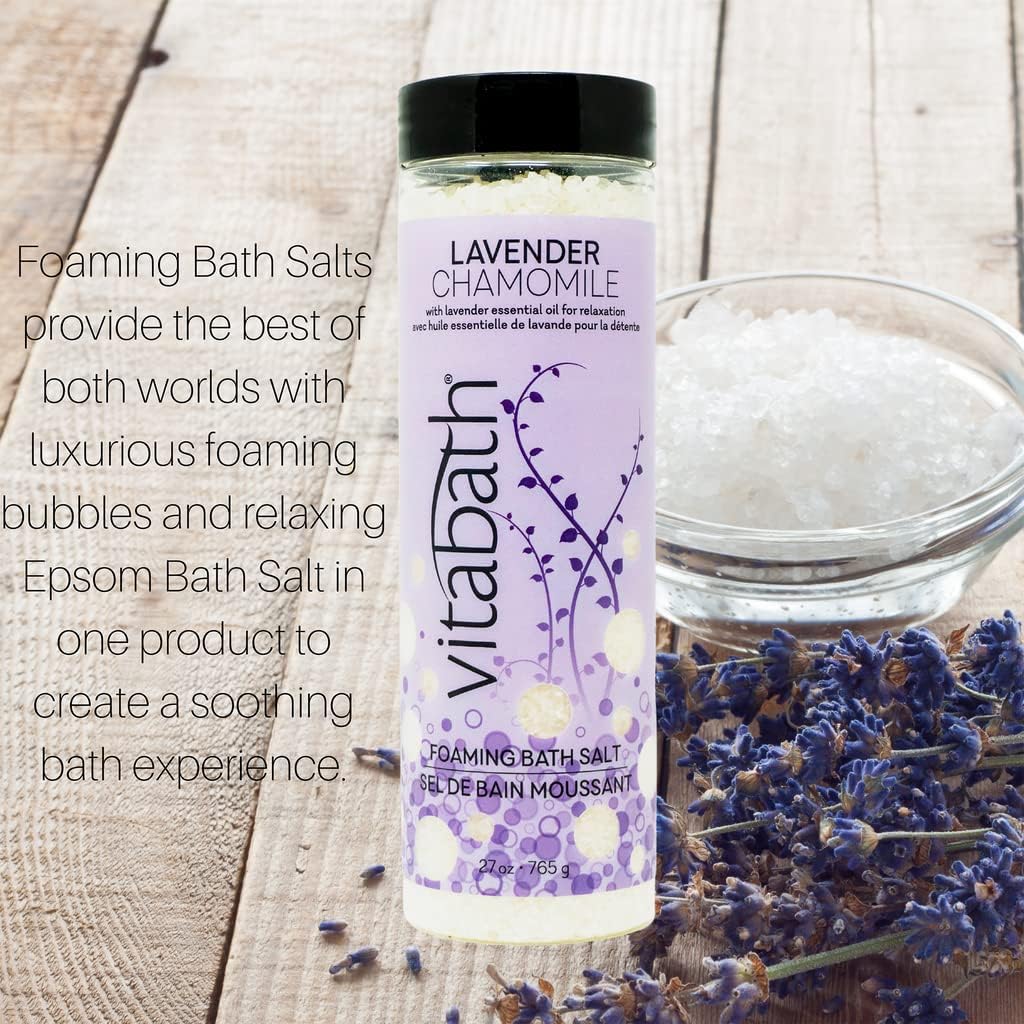 Vitabath Lavender Chamomile Relaxing Foaming Bath Salts 27 oz for Luxurious Skin Care - Image 4