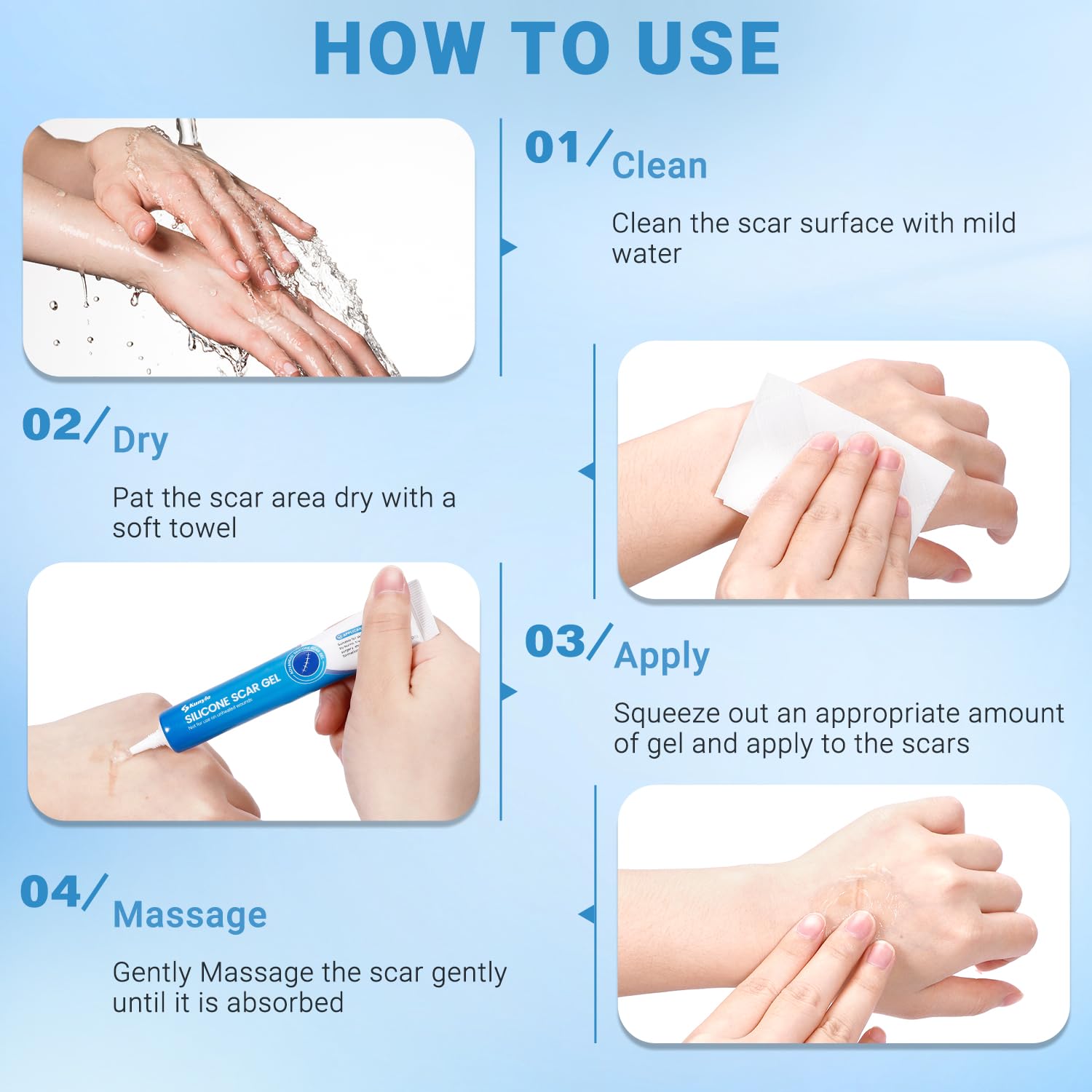 Silicone Scar Gel, Scar Cream, Advanced Scar Gel for Surgical Scars, Stretch Marks, Keloid Bump Removal, Old and New Scars 0.70oz (20g) - Image 7