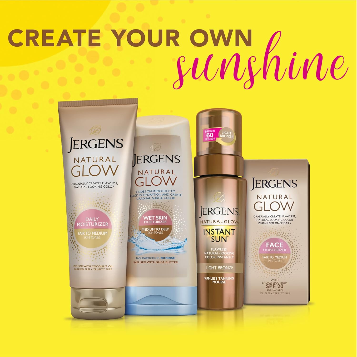 Jergens Natural Glow In Shower Lotion, Self Tanner for Medium to Deep Skin Tone, Sunless Tanning Wet Skin Lotion for Gradual, Flawless Color, 7.5 Ounce (Packaging May Vary) - Image 6