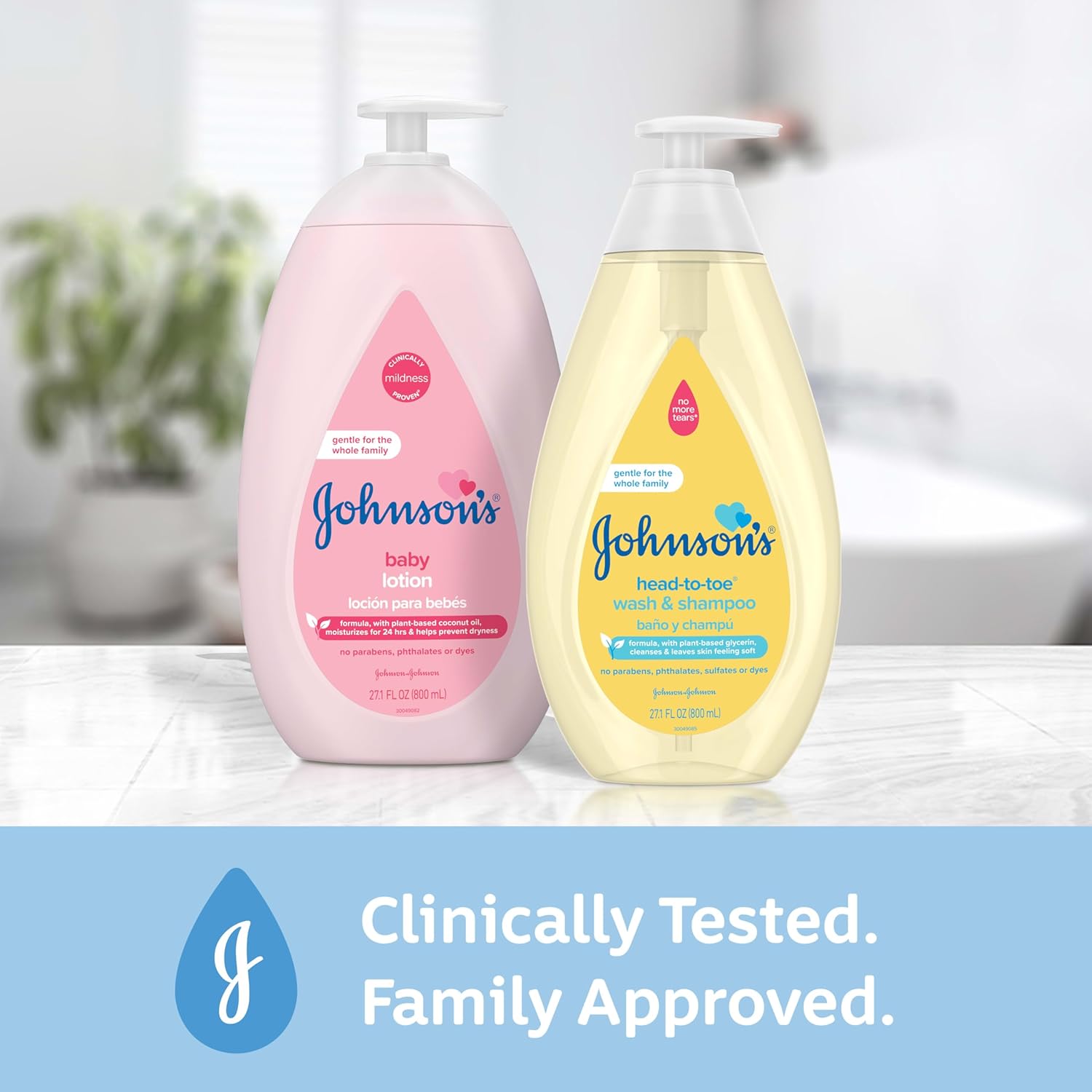 Johnson's Moisturizing Mild Pink Baby Lotion with Coconut Oil for Delicate Baby Skin, Dye-Free, Hypoallergenic & Dermatologist-Tested, Baby Skin Care, 13.6 fl. oz - Image 2
