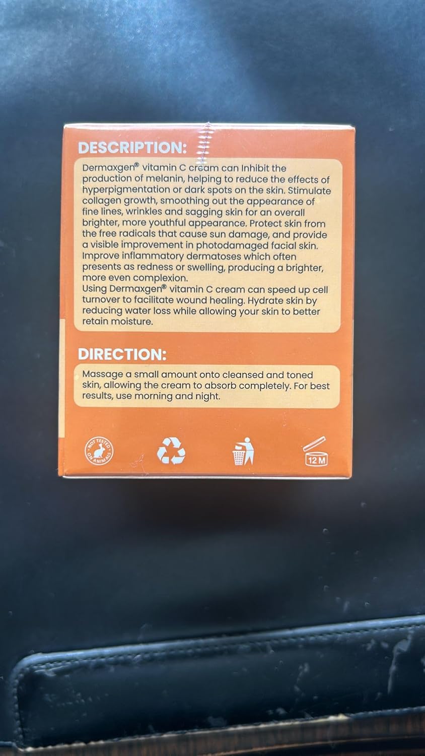 Vitamin C Moisturizing Cream - Organic Glowing Skin Anti-Aging, Rejuvenating, Boosting Collagen Hydrating for Dull, Dry & Sensitive & Oily Skin - 1.7 FL OZ. - Image 9