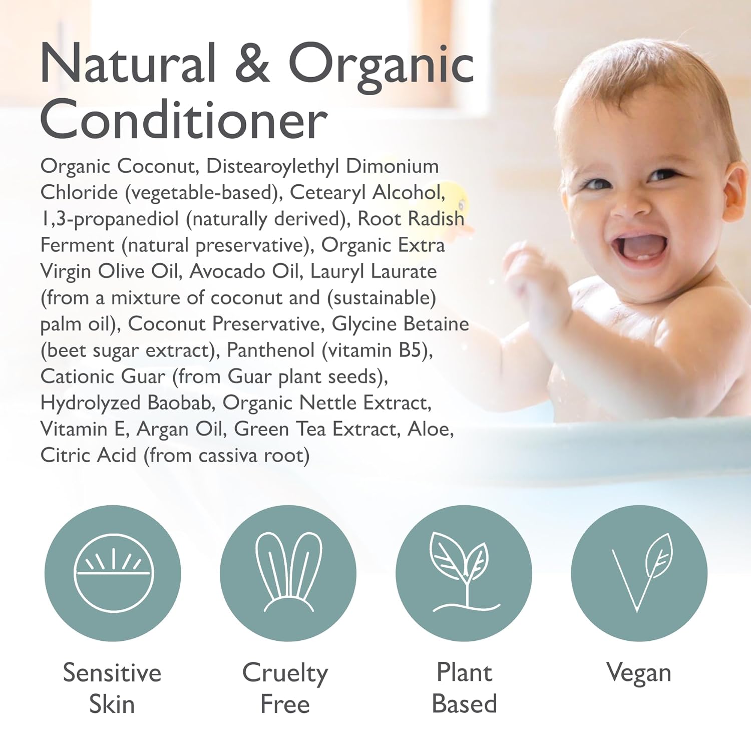 SoCal Suds & Company Organic Baby & Kids Conditioner 12oz Gentle Moisture for Sensitive Scalp - Image 4
