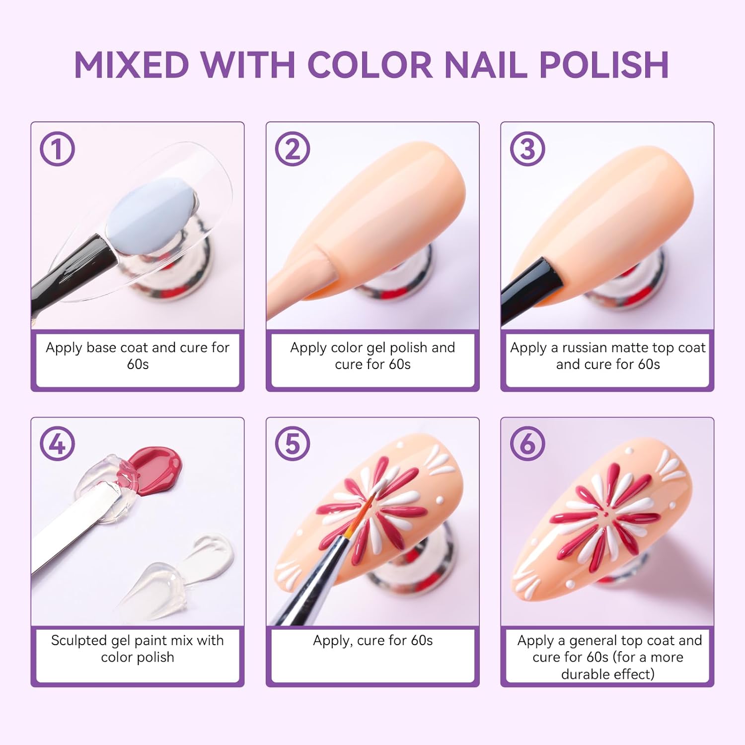 Makartt 8ML No Wipe Clear 3D UV Builder Gel for Nail Art and Chrome Powder Application - Image 7