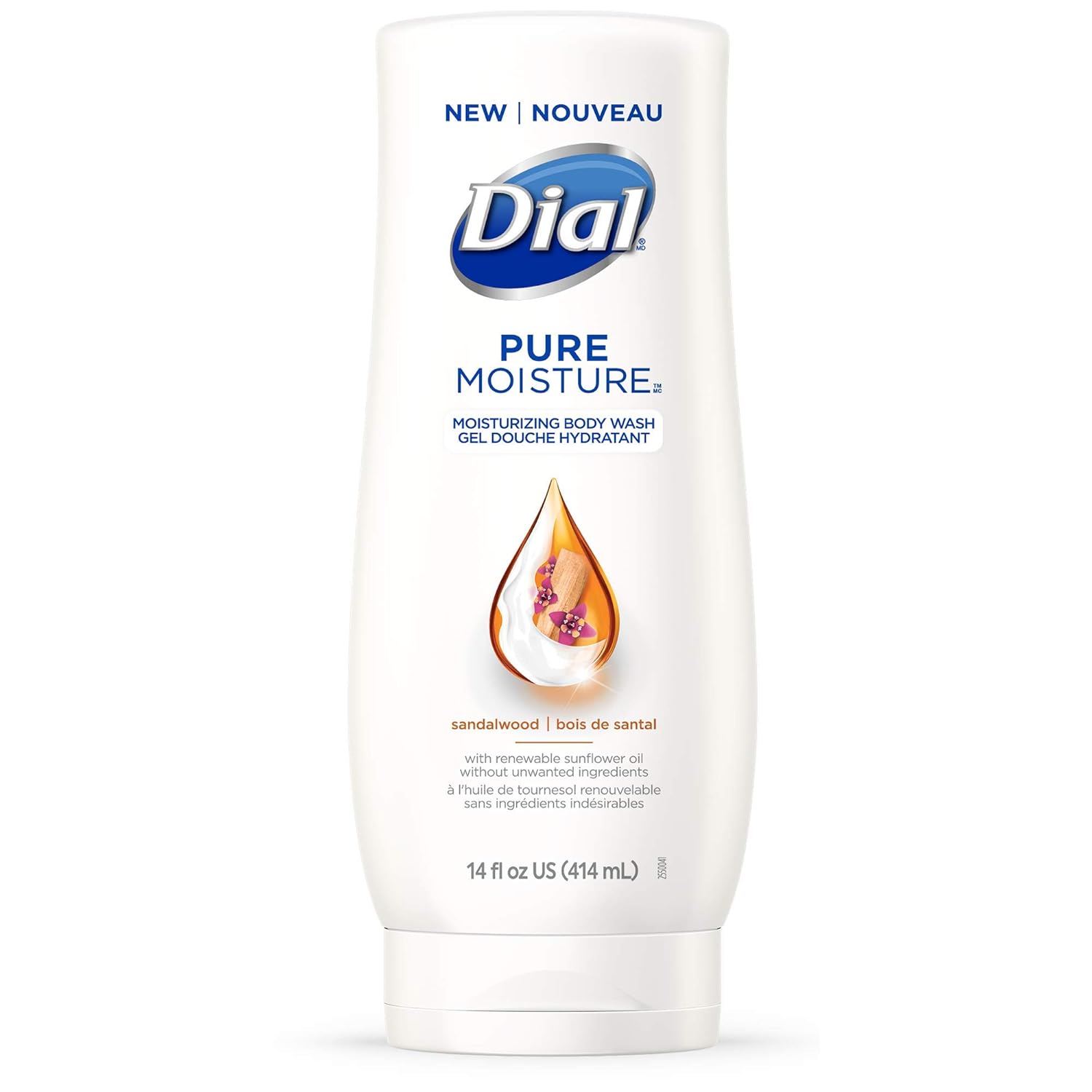 Dial Pure Moisture Body Wash, Sandalwood, 14 Ounce