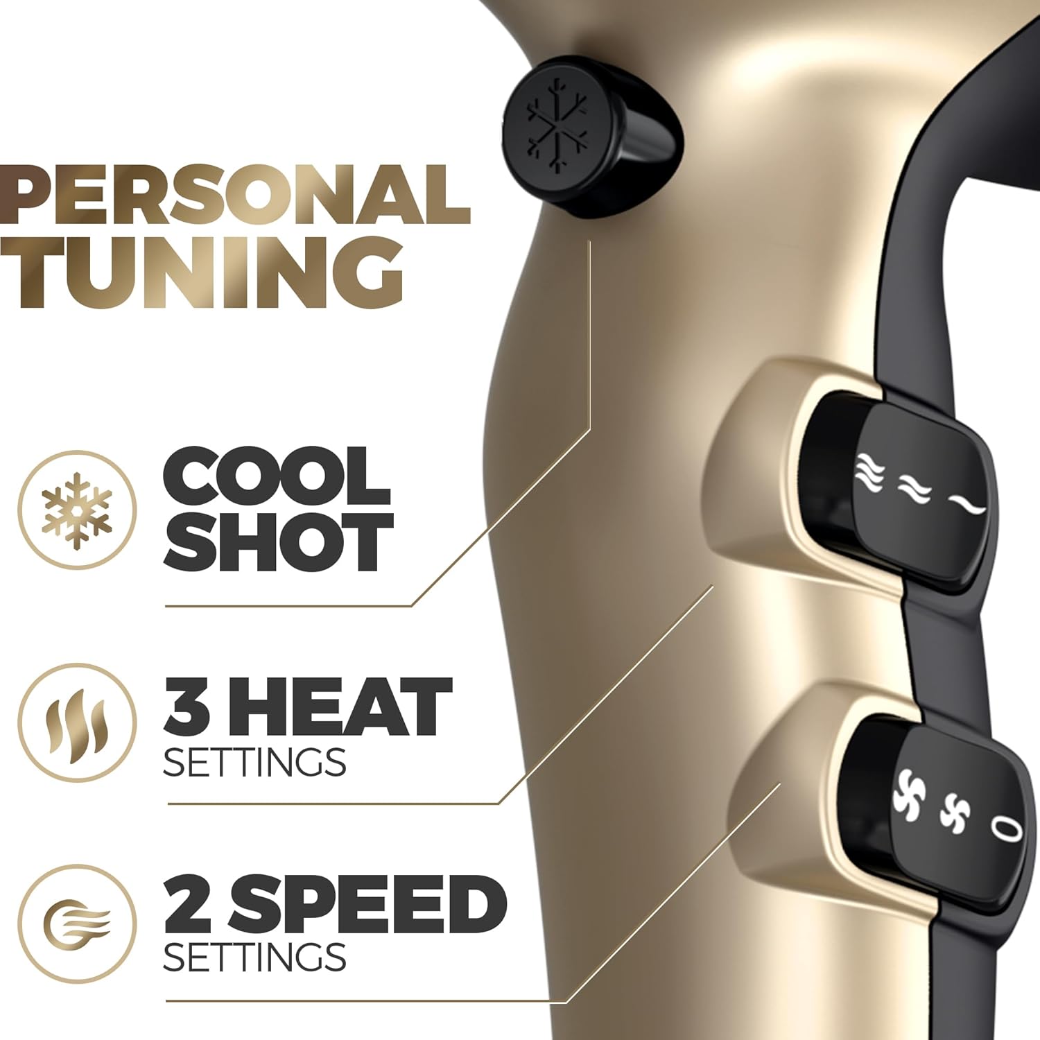 2200W High-Power Hair Dryer - Ionic Ceramic Tourmaline Technology, Lightweight Ergonomic Design with Cool Shot, Comb Attachments & Adjustable Heat/Speed, ADC Motor, Professional Salon Finish - Image 5