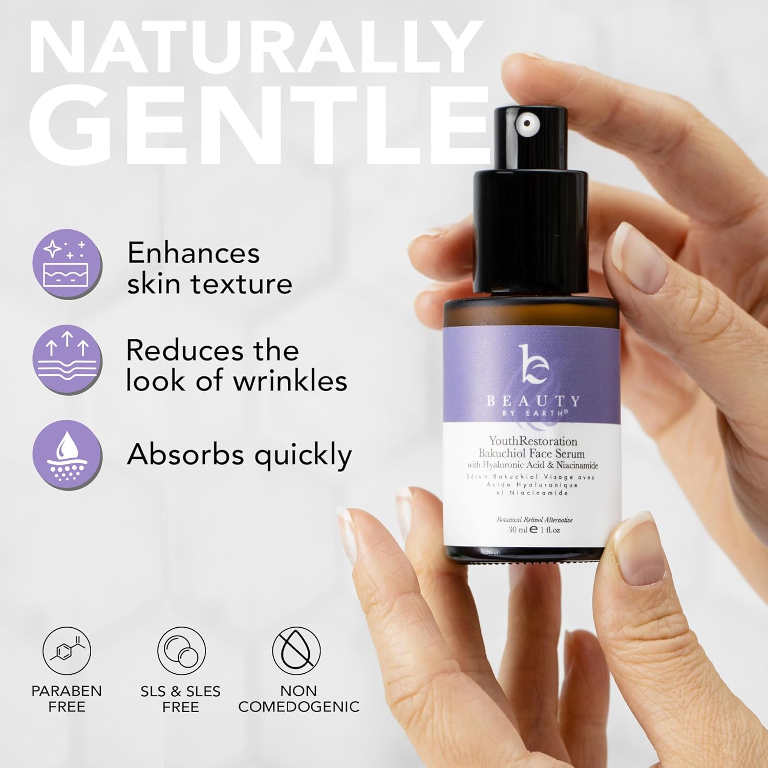Bakuchiol Anti-Aging Serum USA Made Vegan Cruelty Free Smooths Skin Reduces Fine Lines - Image 3