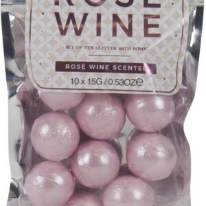 Gift Republic Rosé Scented Bath Bombs Pink Sparkly Mini Bath Fizzies Pampering Gift for Women Mother's Day Birthday Teachers Gift Christmas Pack of 10