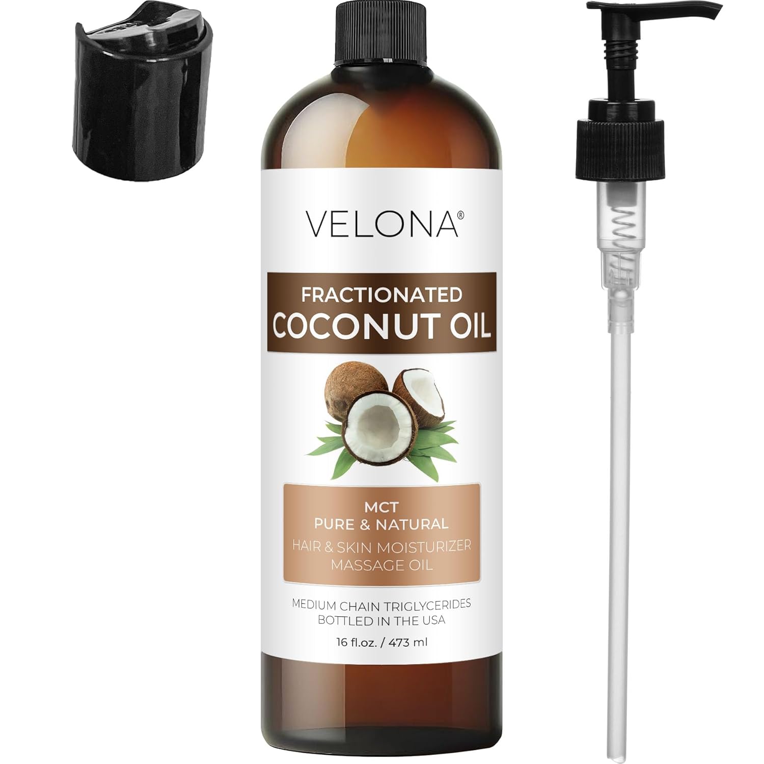 velona Coconut Oil 16 Fl Oz | 100% Pure and Natural Carrier Oil | Fractionated | Skin, Face, Body, Hair Care | Use Today - Enjoy Results - Image 3