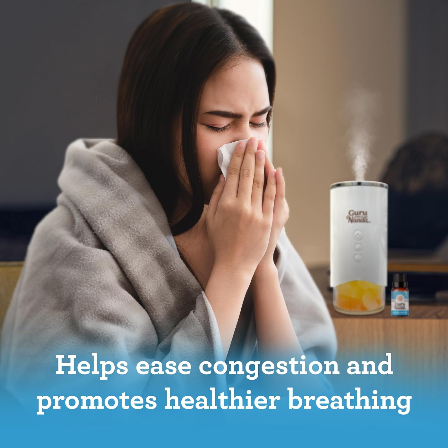 GuruNanda Breathe Easy Essential Oil - Nasal Congestion Relief with Pure Eucalyptus, Aromatherapy Blend for Healthy Breathing (15 ml) - Image 4