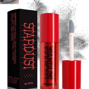Matte Powder Lipstick for Women, Matte Velvet Liquid Lipstick Dark Gray Lipcolor Halloween Makeup, High Pigmented Long Lasting Lip Stain Nonstick Smudge-Proof Lip Gloss,Lip & Cheek Goth Makeup-05