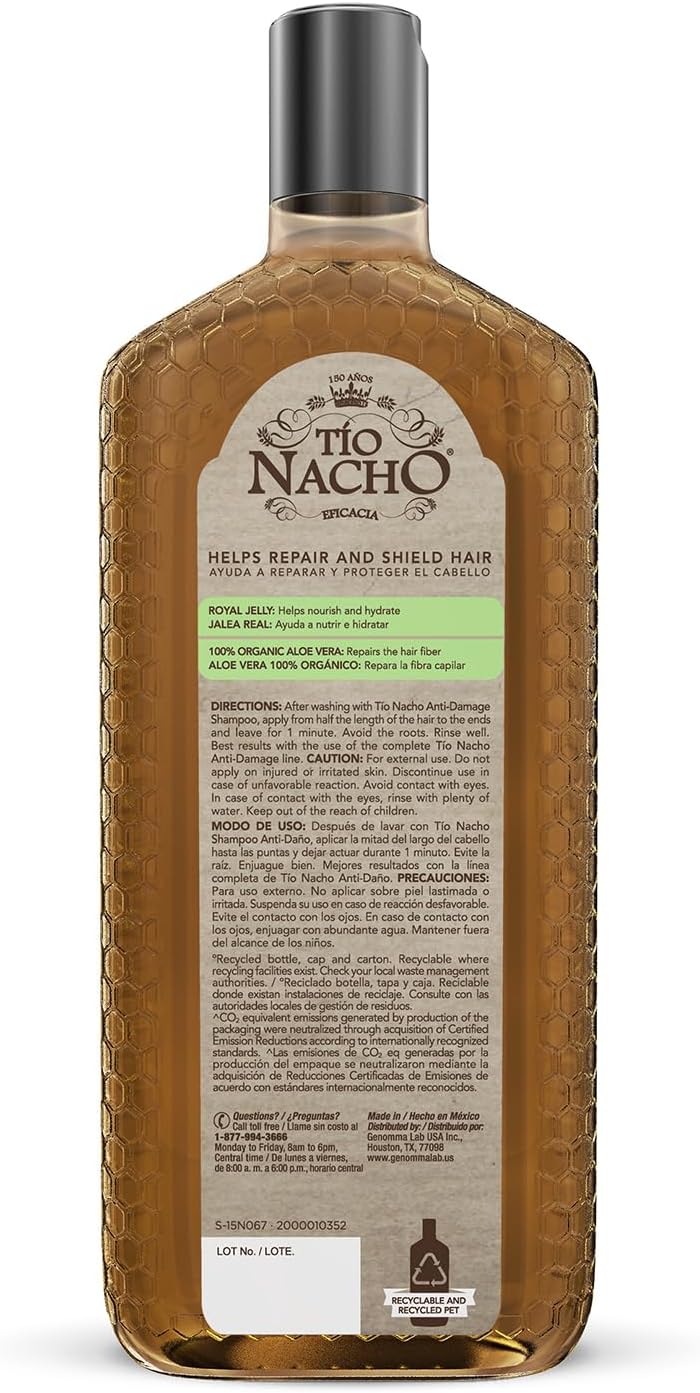 Tio Nacho Aloe Vera Deep Repair Conditioner: 100% Organic Aloe Vera and Royal Jelly, Repairs and Protects Hair, Vegetable Keratin for Softness and Shine, Paraben and Salt-Free - 14 Oz - Image 7