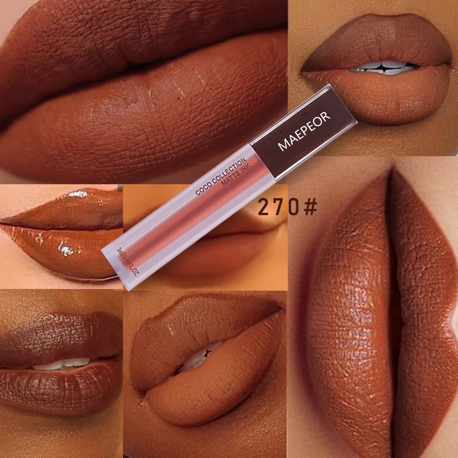 MAEPEOR Matte Liquid Lipstick Set 5 Colors High-pigmented Smooth Creamy Lipstick Long-lasting Non-Stick Cup Not Fade Lip Combo Set for All Skin - Image 5