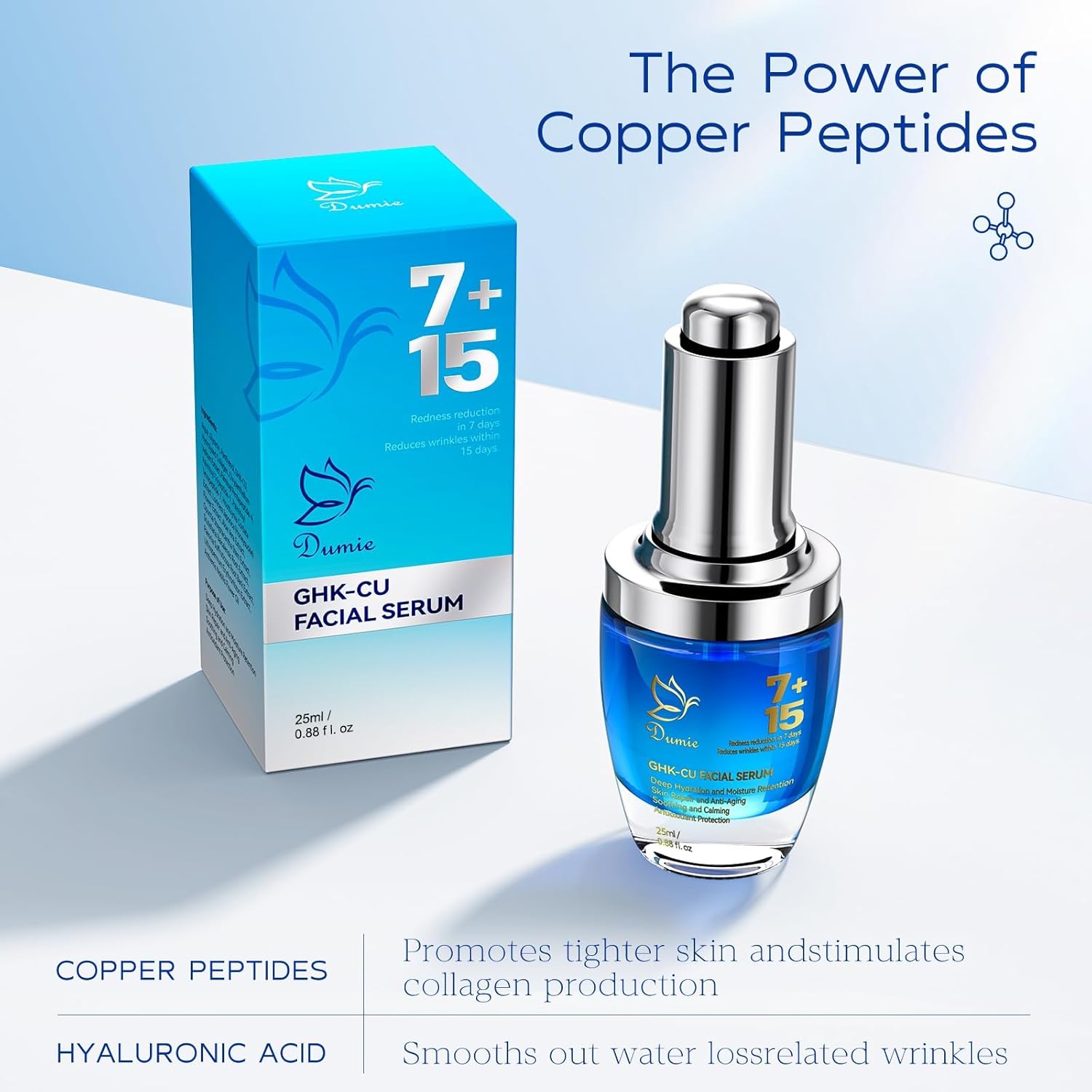 GHK-Cu Copper Peptide Serum with Plant Stem Cells, EGF, and Hyaluronic Acid, 25mL, New Condition - Image 3