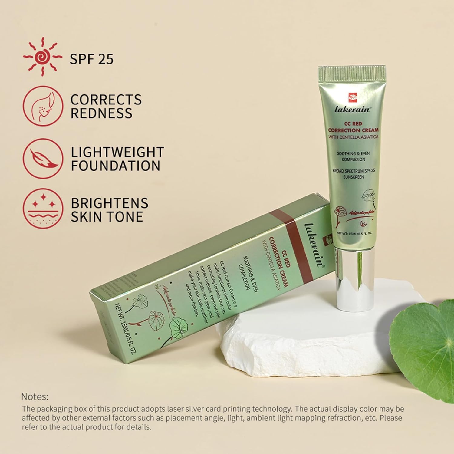 CC Cream Red Corrector with Centella for Blemishes, Acne Marks, 1 Pack - Image 2