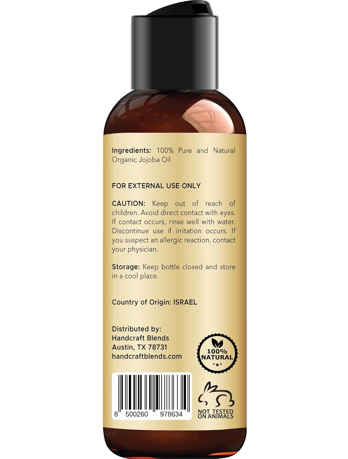 Handcraft Blends Organic Cold-Pressed Jojoba Oil 4 Fl Oz 100% Pure Carrier Oil - Image 3